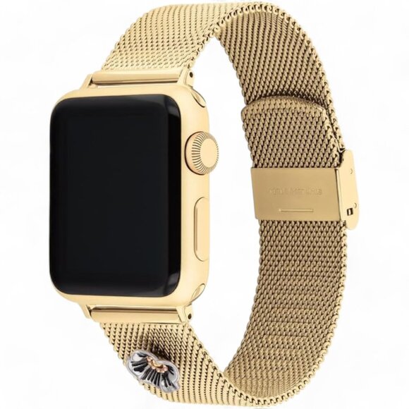 Coach Women's Gold Mesh Bracelet Strap for Apple Watch® 38mm 40mm And 41mm CL242 - Picture 1 of 10